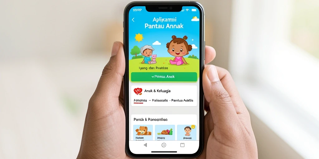Tampilan antarmuka aplikasi 99RP untuk memantau anak.