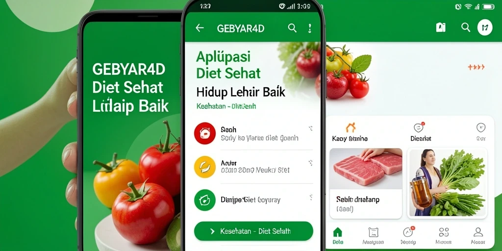 Screenshot antarmuka GEBYAR4D dengan fitur diet sehat.