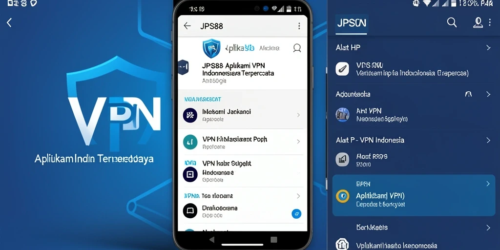 Antarmuka aplikasi JPS88 yang menampilkan koneksi VPN yang aman.