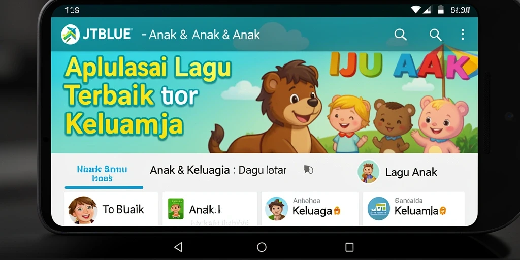 Antarmuka ramah anak dengan berbagai lagu anak yang menarik.
