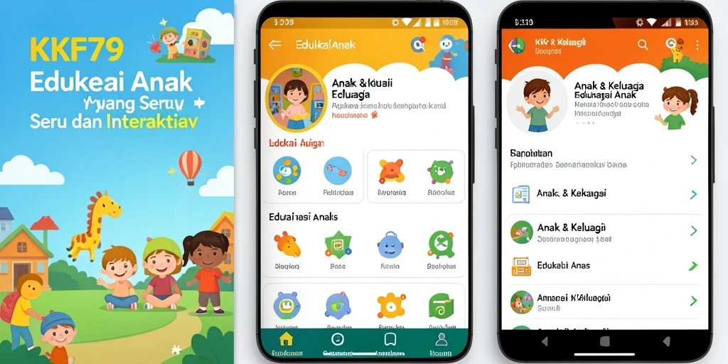 Antarmuka KPK79 yang cerah dan ramah anak dengan berbagai fungsi edukasi.