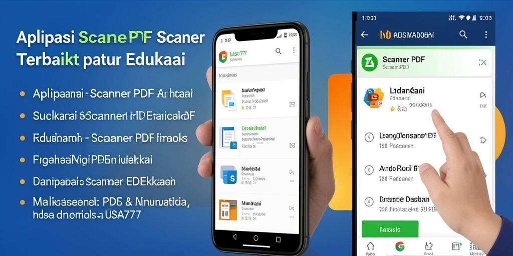 Tampilan antarmuka aplikasi LUSA777 dengan fungsi Scanner PDF.