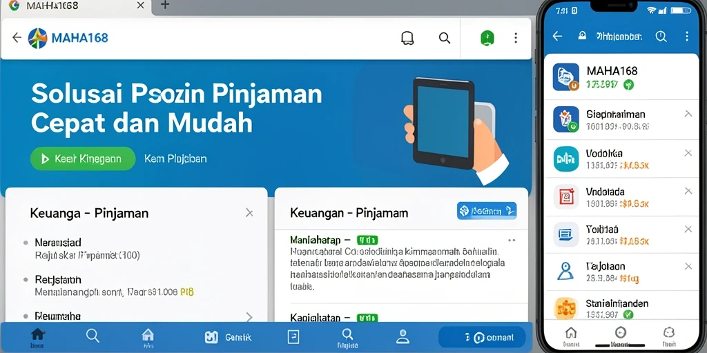 Tampilan antarmuka yang intuitif dari aplikasi MAHA168.