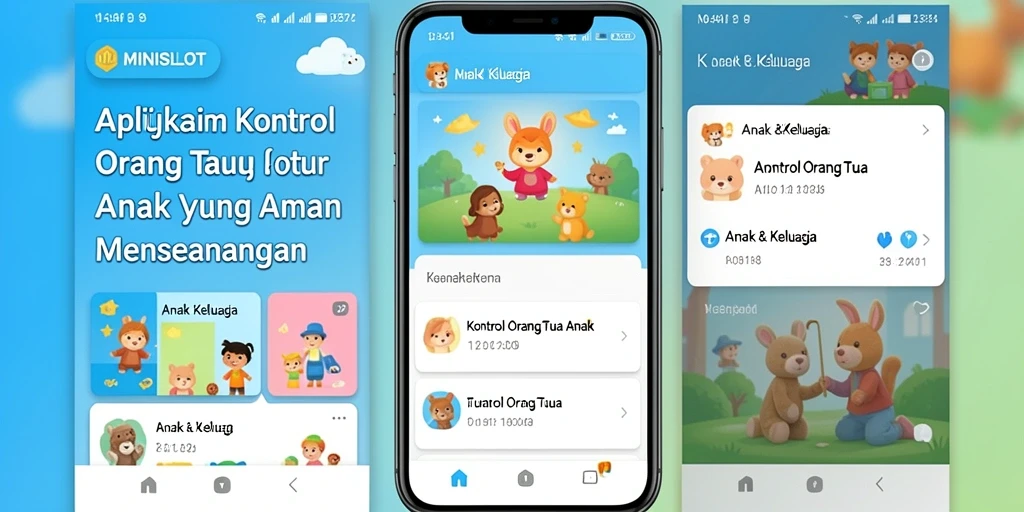 Tampilan antarmuka aplikasi MINISLOT untuk kontrol orang tua yang ramah anak.